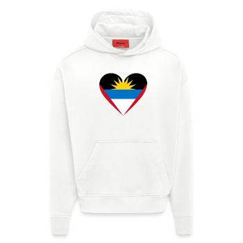 Antigua and Barbuda Heart - Hoodie- made by SPREAD  - OFF WHITE - Vorne