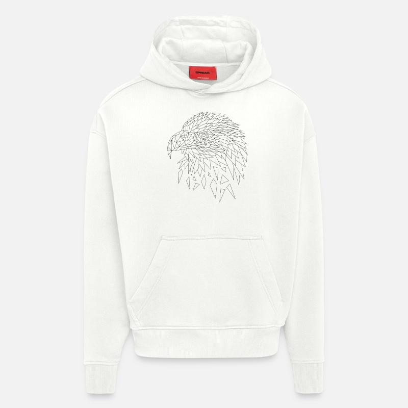 Sea eagle eagle polygons - Hoodie- made by SPREAD  - OFF WHITE