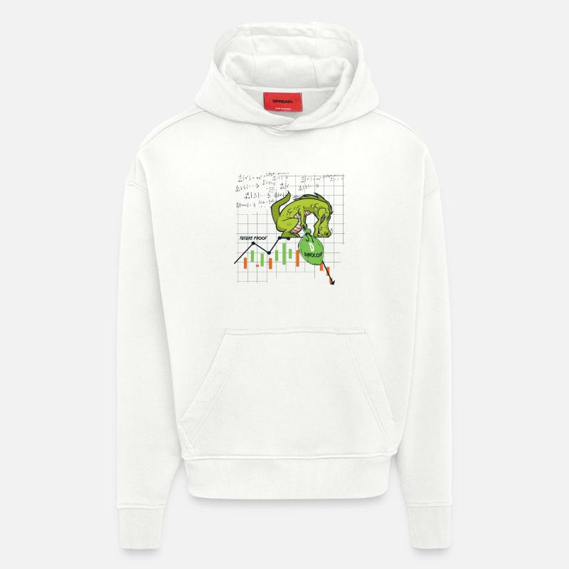 Dinocoin à l’épreuve du temps ? - Sweat à capuche bio épais oversize fabriqué en UE - OFF WHITE