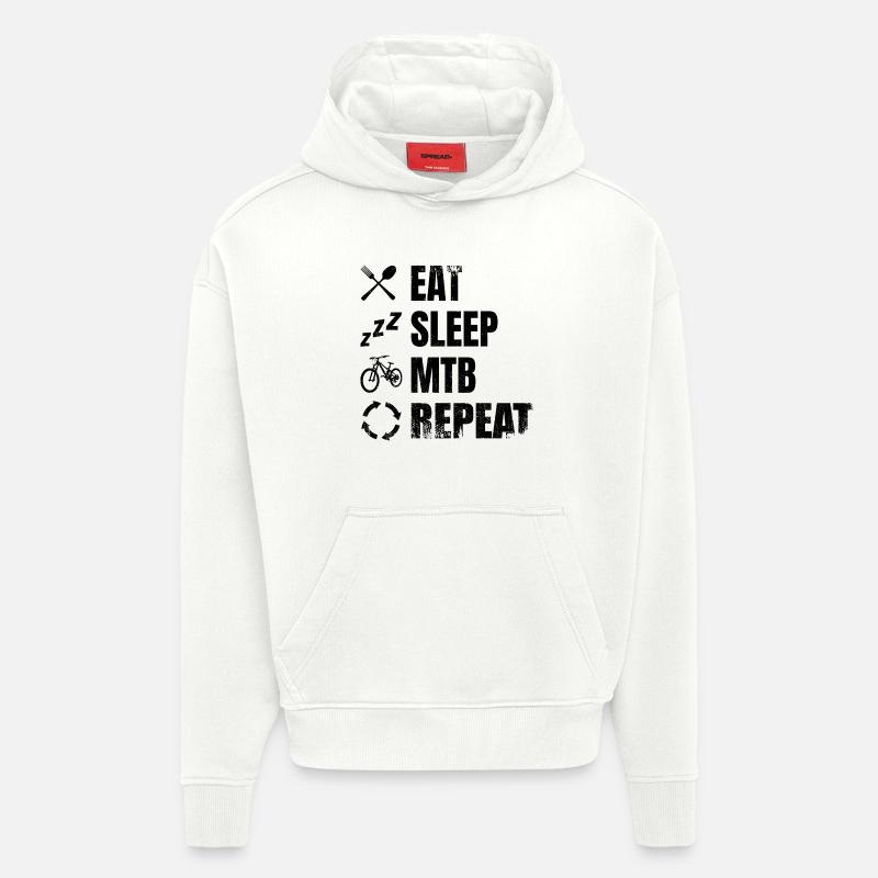 Routine de vététiste - Sweat à capuche bio épais oversize fabriqué en UE - OFF WHITE