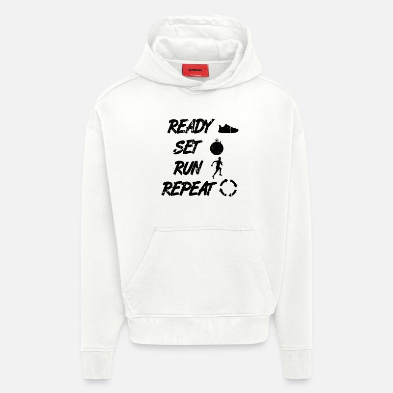 Funny Runner Routine - Hoodie- made by SPREAD  - OFF WHITE