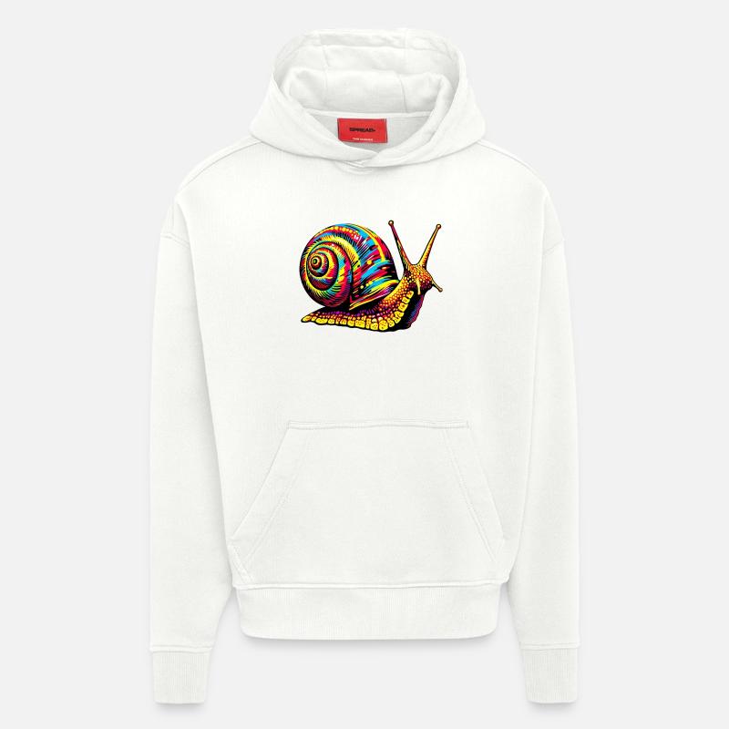 Escargot - Sweat à capuche bio épais oversize fabriqué en UE - OFF WHITE
