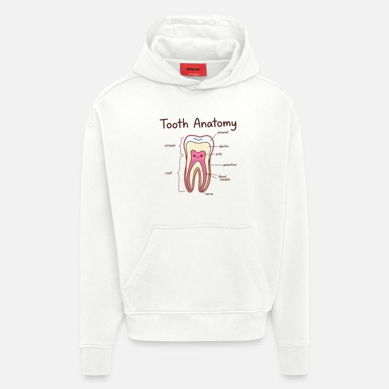 Dentiste assistant dentaire en anatomie dentaire - Sweat à capuche bio épais oversize fabriqué en UE - OFF WHITE