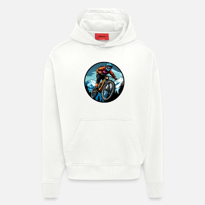Freeride Biker - Sweat à capuche bio épais oversize fabriqué en UE - OFF WHITE