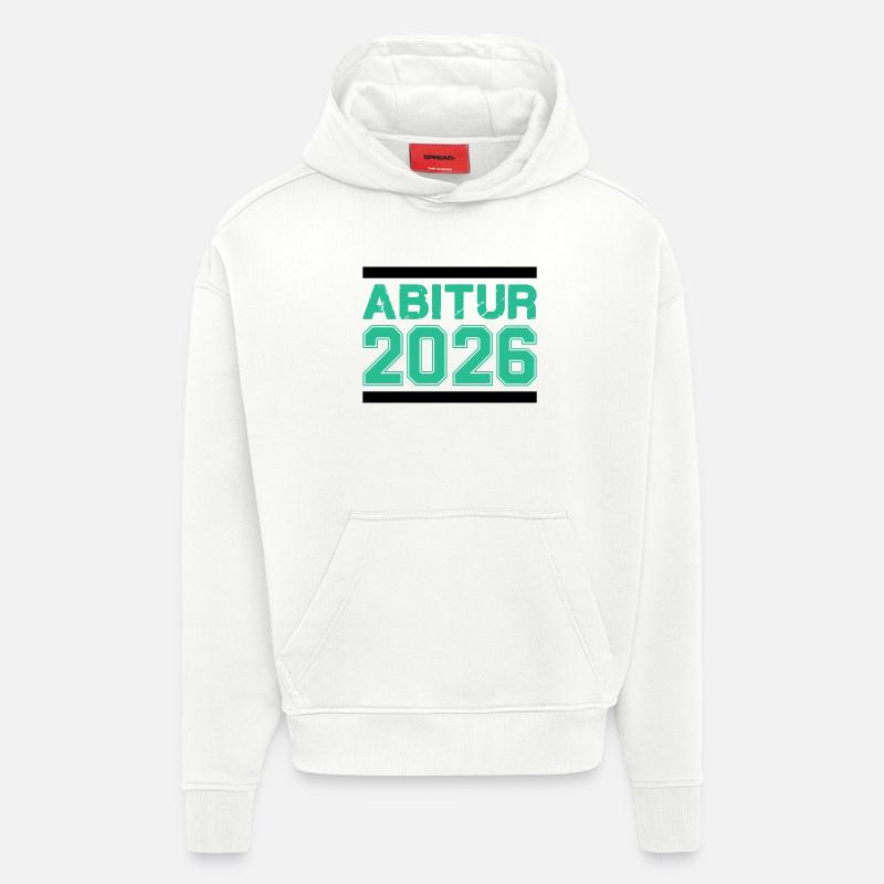 Graduation de l’Abitur 2026 – Arrivée difficile - Sweat à capuche bio épais oversize fabriqué en UE - OFF WHITE