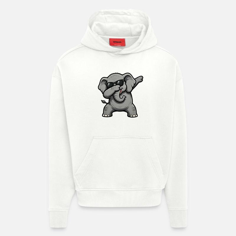 Dabbing Elefant - Hoodie- made by SPREAD  - OFF WHITE