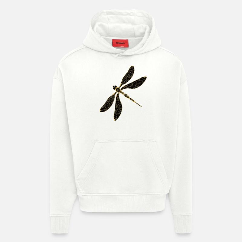Libellule - Sweat à capuche bio épais oversize fabriqué en UE - OFF WHITE