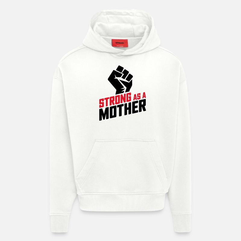 Forte comme une mère - Sweat à capuche bio épais oversize fabriqué en UE - OFF WHITE