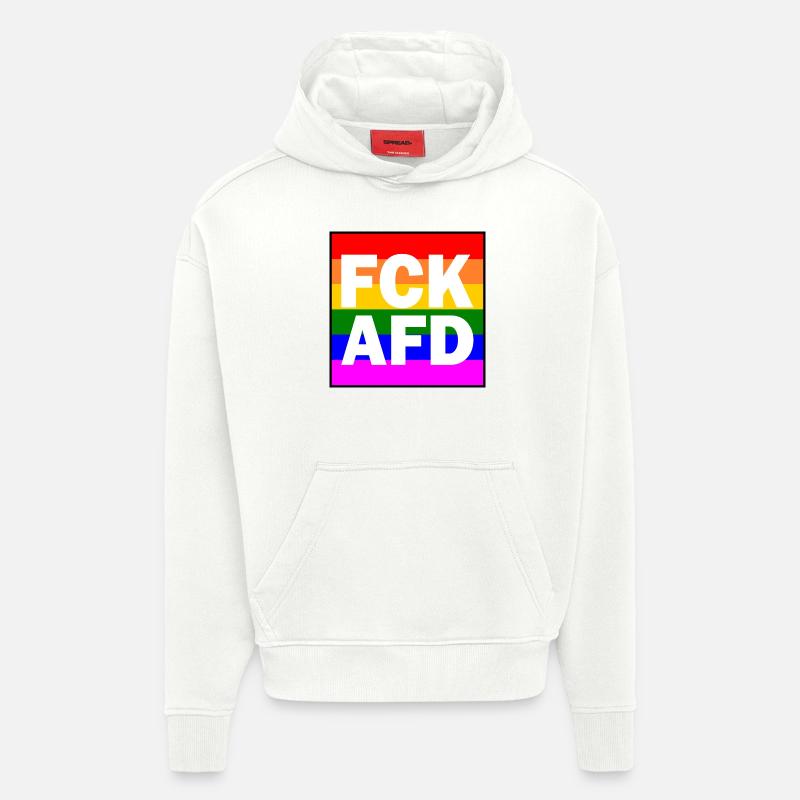 Fck afd - Hoodie- made by SPREAD  - OFF WHITE