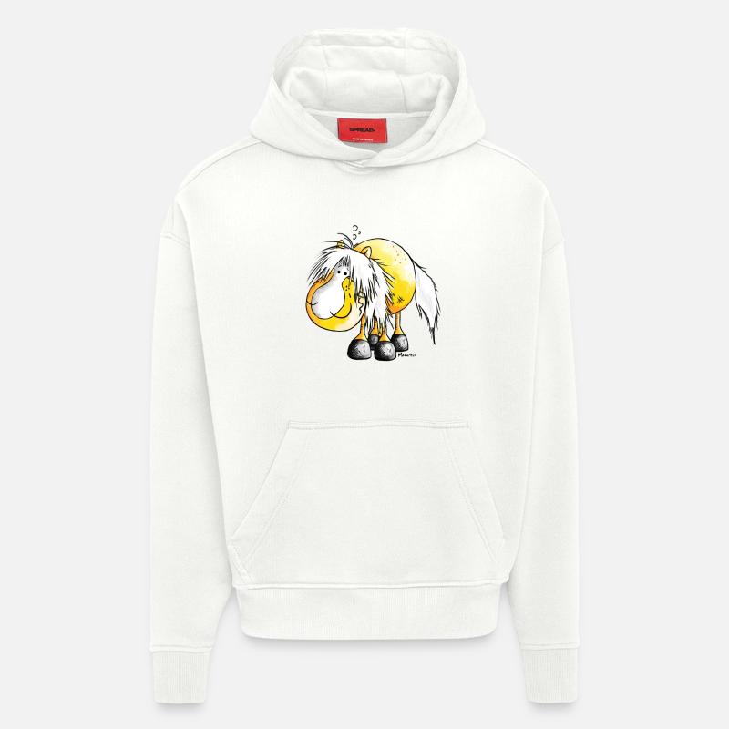 Haflinger - Avelignese - Cheval - Sweat à capuche bio épais oversize fabriqué en UE - OFF WHITE