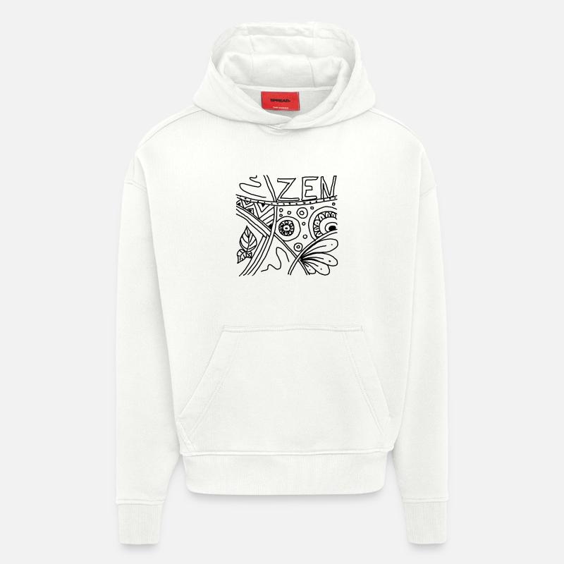 Zen - Sweat à capuche bio épais oversize fabriqué en UE - OFF WHITE