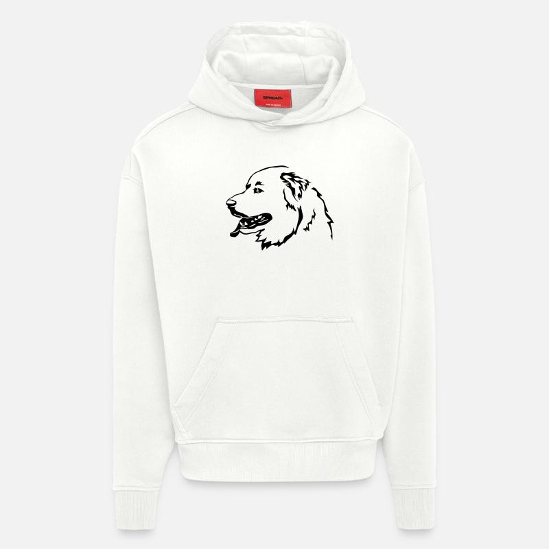 Pyrenäenberghund Kopf - Hoodie- made by SPREAD - OFF WHITE