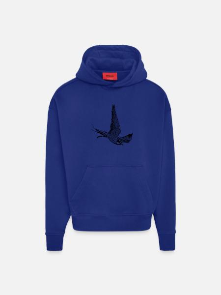 Faucon en piqué - Sweat à capuche bio épais oversize fabriqué en UE - OFF WHITE