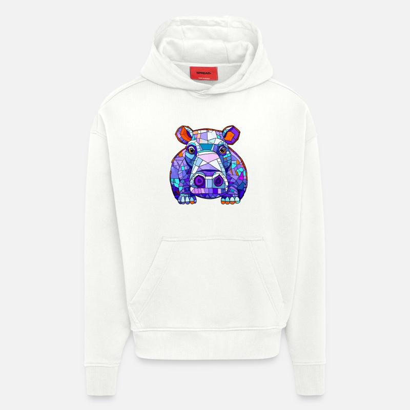 Nilpferd Hippo - Hoodie- made by SPREAD  - OFF WHITE