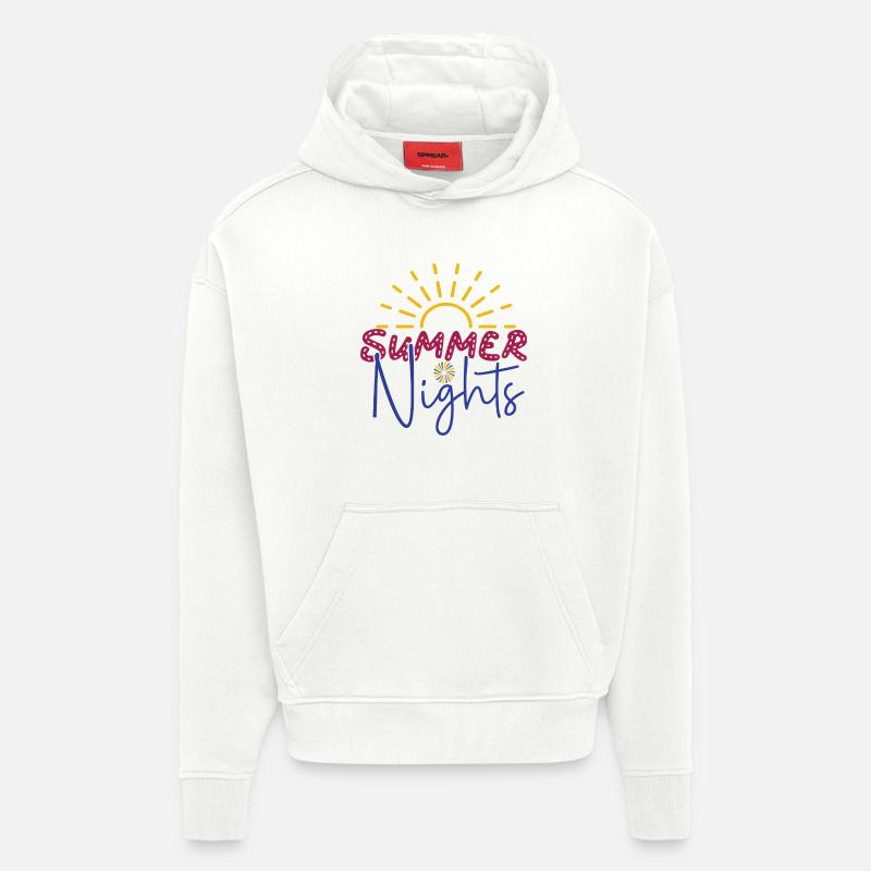 Nuits d’été - Sweat à capuche bio épais oversize fabriqué en UE - OFF WHITE