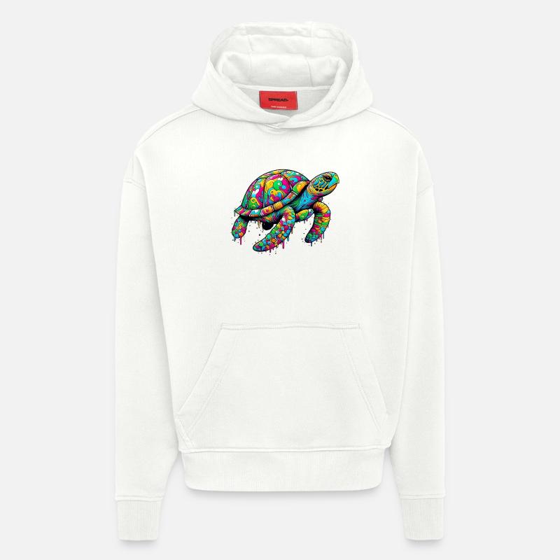Tortue - Sweat à capuche bio épais oversize fabriqué en UE - OFF WHITE