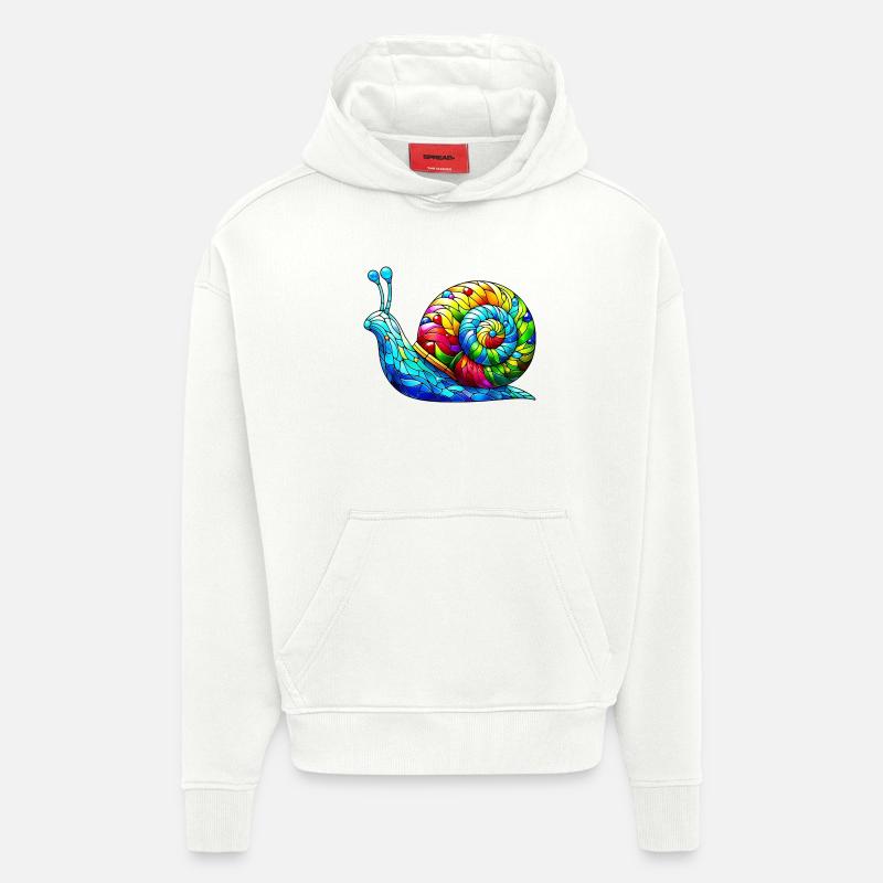 Escargot - Sweat à capuche bio épais oversize fabriqué en UE - OFF WHITE