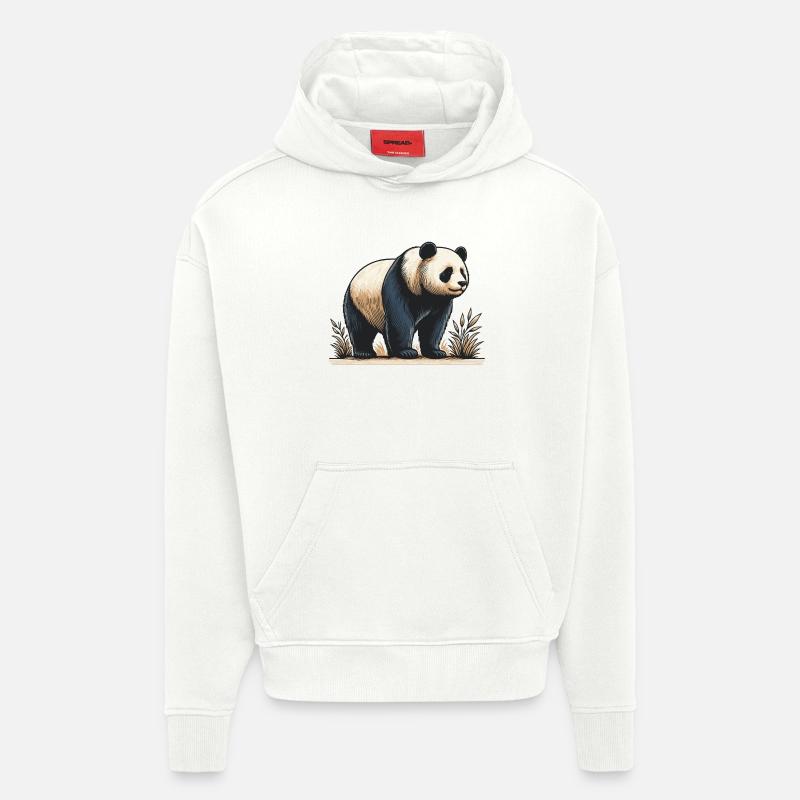 Panda - Hoodie- made by SPREAD  - OFF WHITE