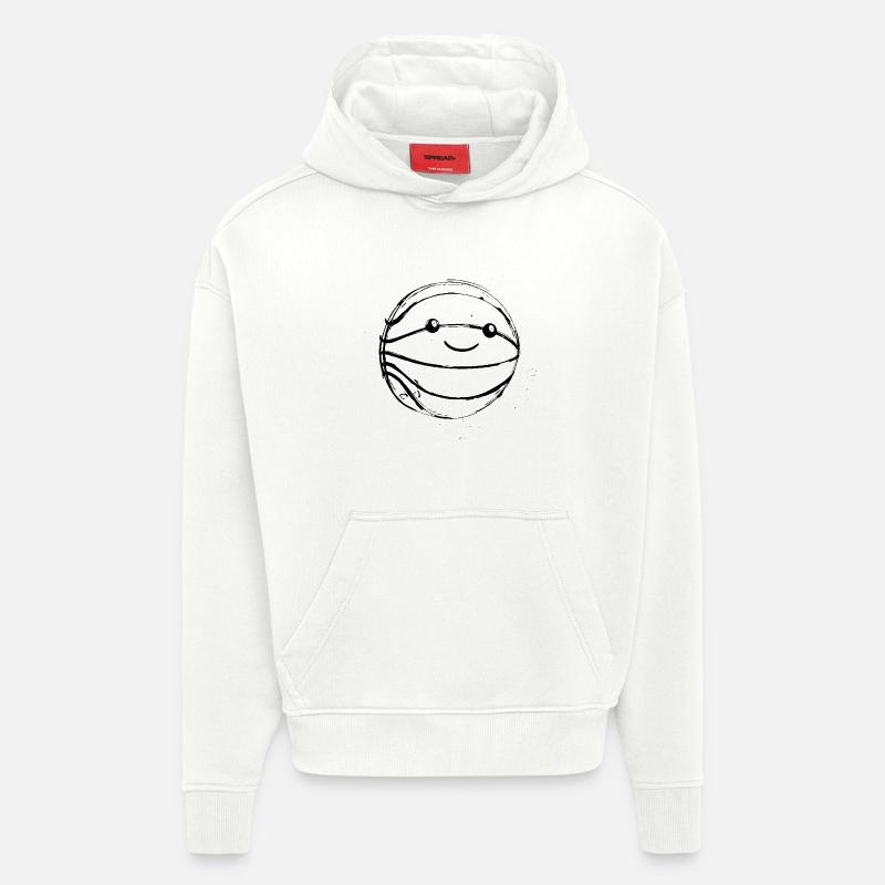 Ballon de basket-ball Look bande dessinée - Sweat à capuche bio épais oversize fabriqué en UE - OFF WHITE