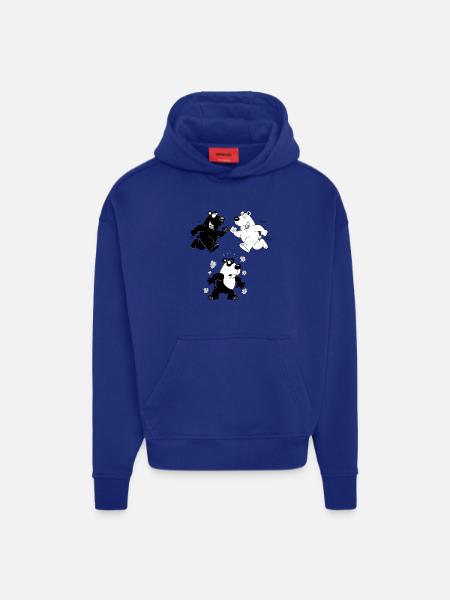 La naissance du panda - Sweat à capuche bio épais oversize fabriqué en UE - OFF WHITE