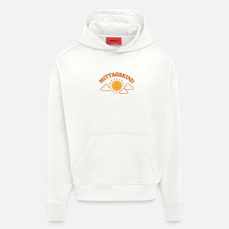Vibrations d’enfant à midi - Sweat à capuche bio épais oversize fabriqué en UE - OFF WHITE