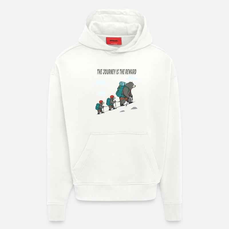 Bear Trail : Voyage récompensé - Sweat à capuche bio épais oversize fabriqué en UE - OFF WHITE