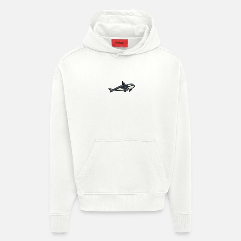 Aarluk - Low poly - Orca - Hoodie- made by SPREAD  - OFF WHITE