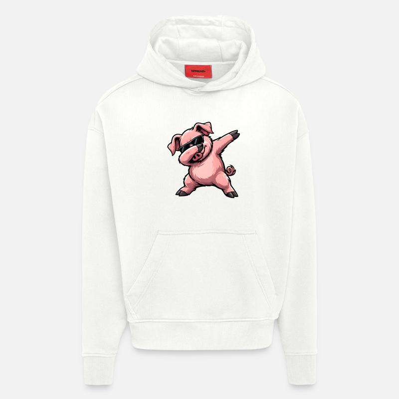 Dabbing Pig - Hoodie- made by SPREAD  - OFF WHITE