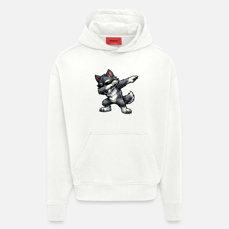 Loup Dab - Sweat à capuche bio épais oversize fabriqué en UE - OFF WHITE