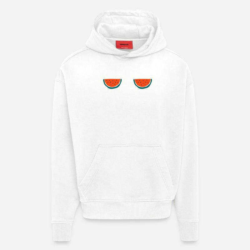 T-shirt pastèque - Sweat à capuche bio épais oversize fabriqué en UE - OFF WHITE