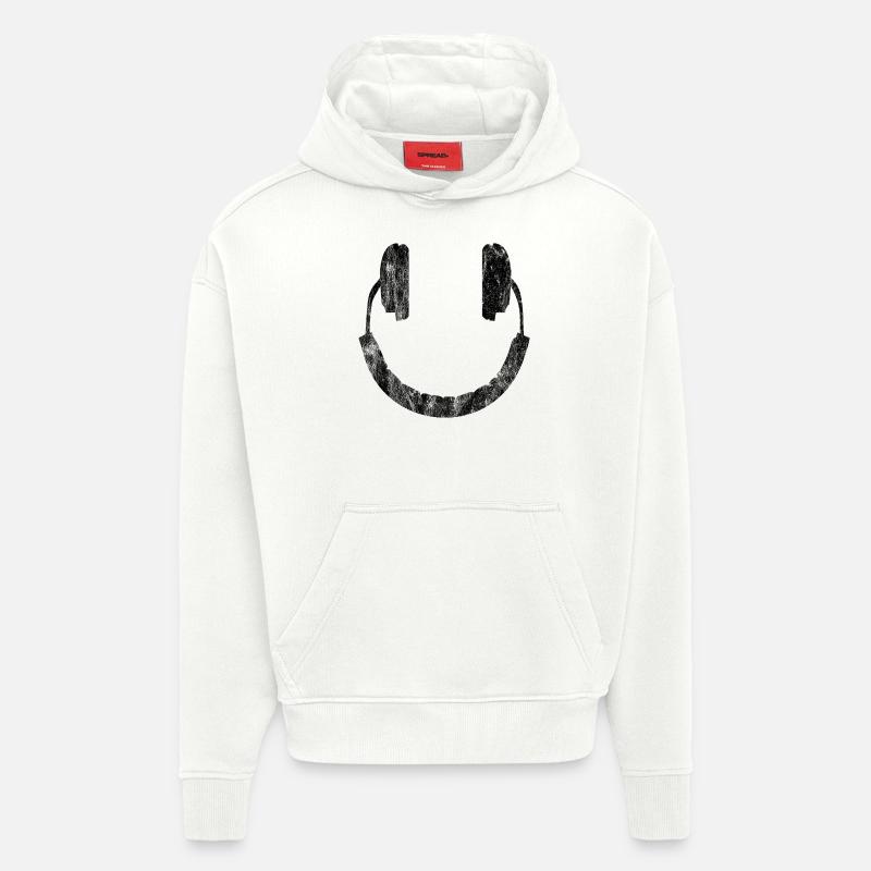 Musik - Kopfhörer - Smiley - Hoodie- made by SPREAD  - OFF WHITE