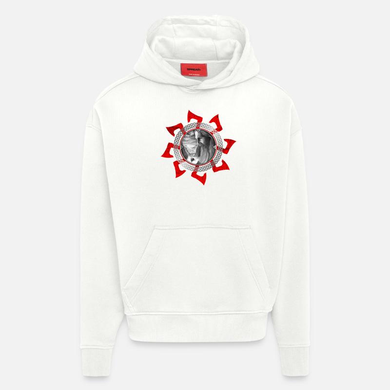Vikings - Sweat à capuche bio épais oversize fabriqué en UE - OFF WHITE