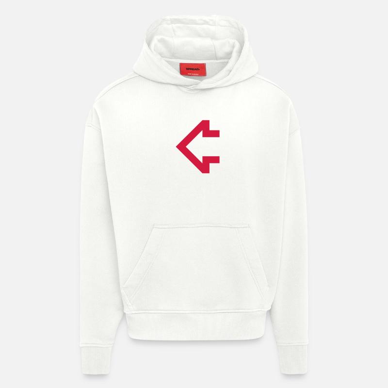 Pfeil nach links Rot - Hoodie- made by SPREAD  - OFF WHITE