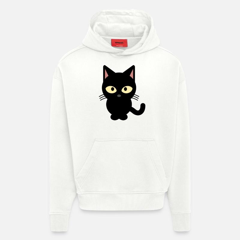 Chat bébé chat chat mignon - Sweat à capuche bio épais oversize fabriqué en UE - OFF WHITE
