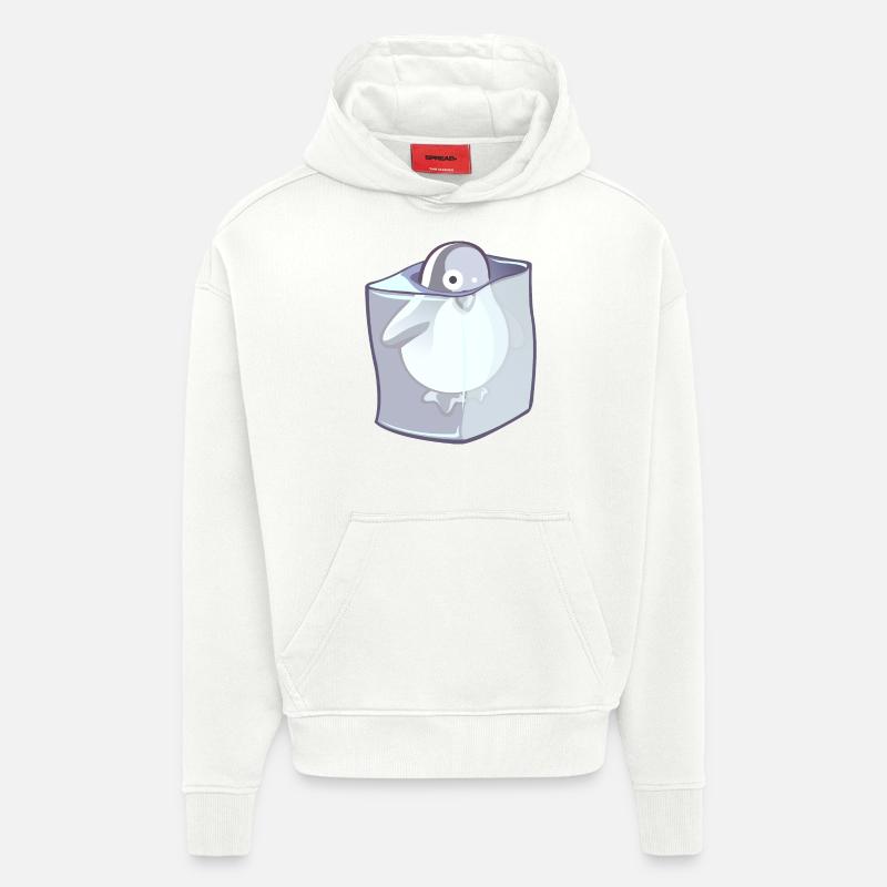 pingouin hyper - Sweat à capuche bio épais oversize fabriqué en UE - OFF WHITE