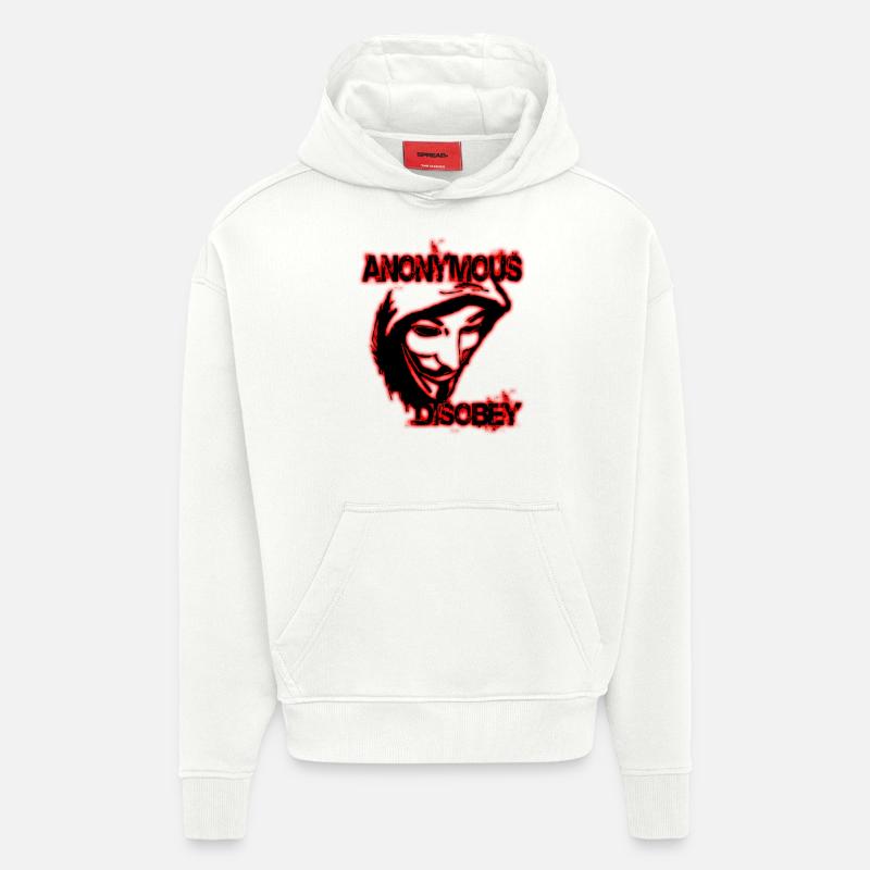 anonymous disobey - Sweat à capuche bio épais oversize fabriqué en UE - OFF WHITE