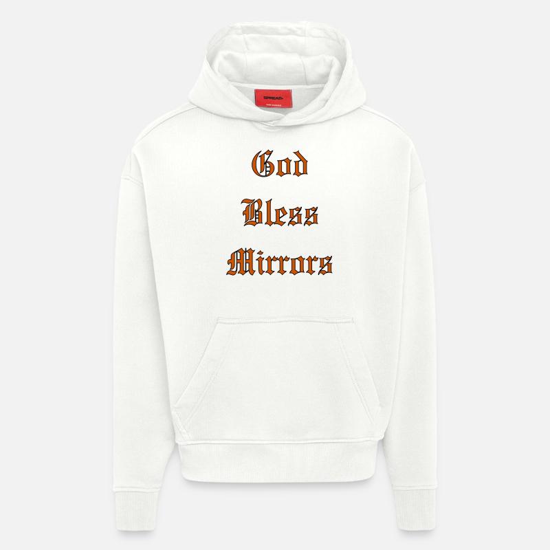 GodBlessMirrors - Sweat à capuche bio épais oversize fabriqué en UE - OFF WHITE