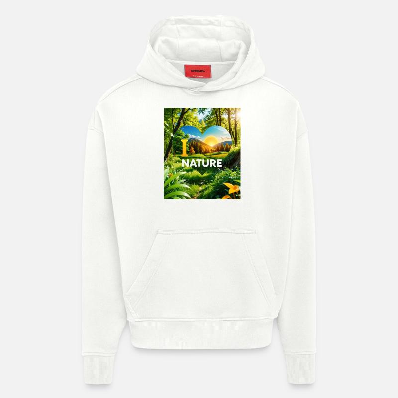 Nature - Sweat à capuche bio épais oversize fabriqué en UE - OFF WHITE