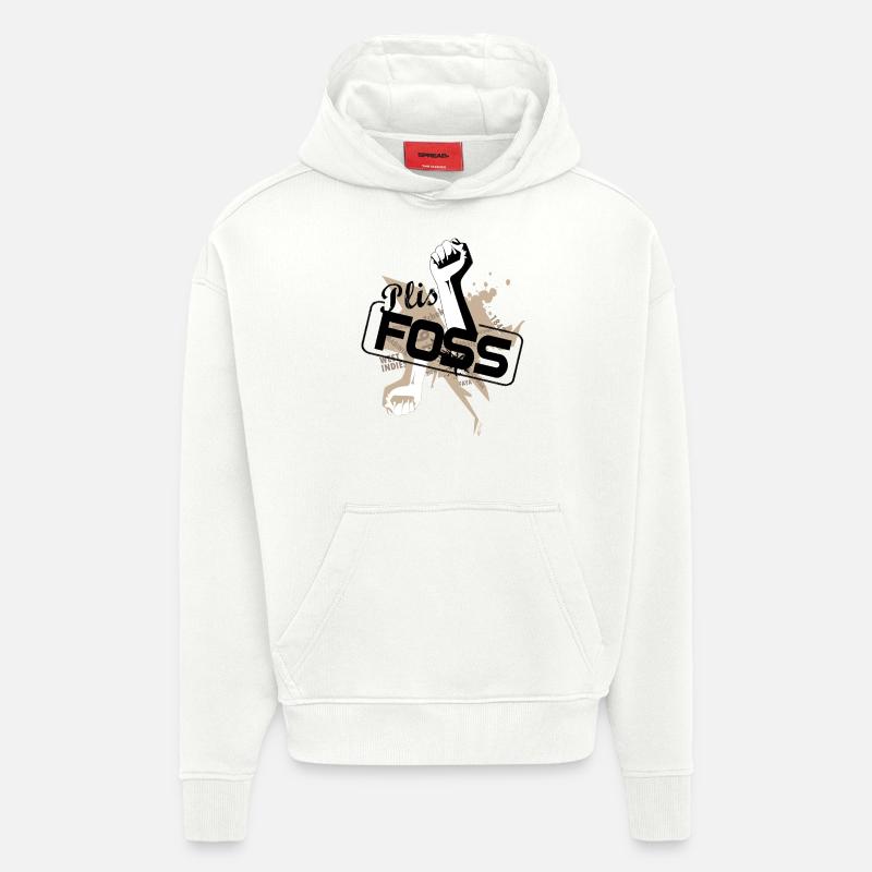 plisfoss - Sweat à capuche bio épais oversize fabriqué en UE - OFF WHITE