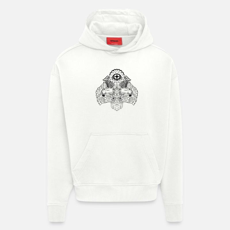 Parallel Human Thought - Sweat à capuche bio épais oversize fabriqué en UE - OFF WHITE