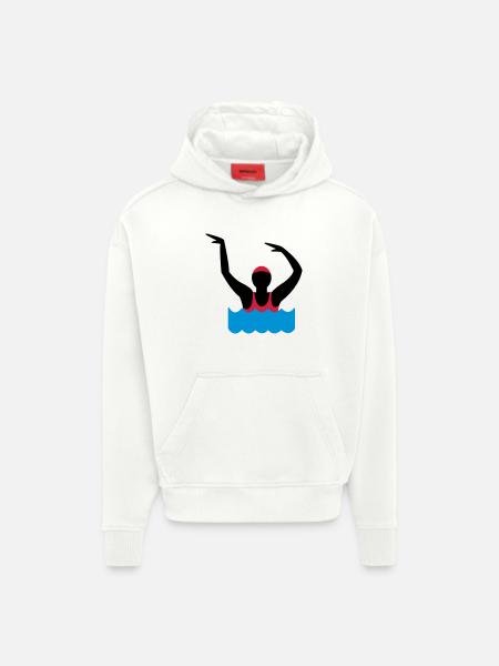 aquagym - Sweat à capuche bio épais oversize fabriqué en UE - OFF WHITE