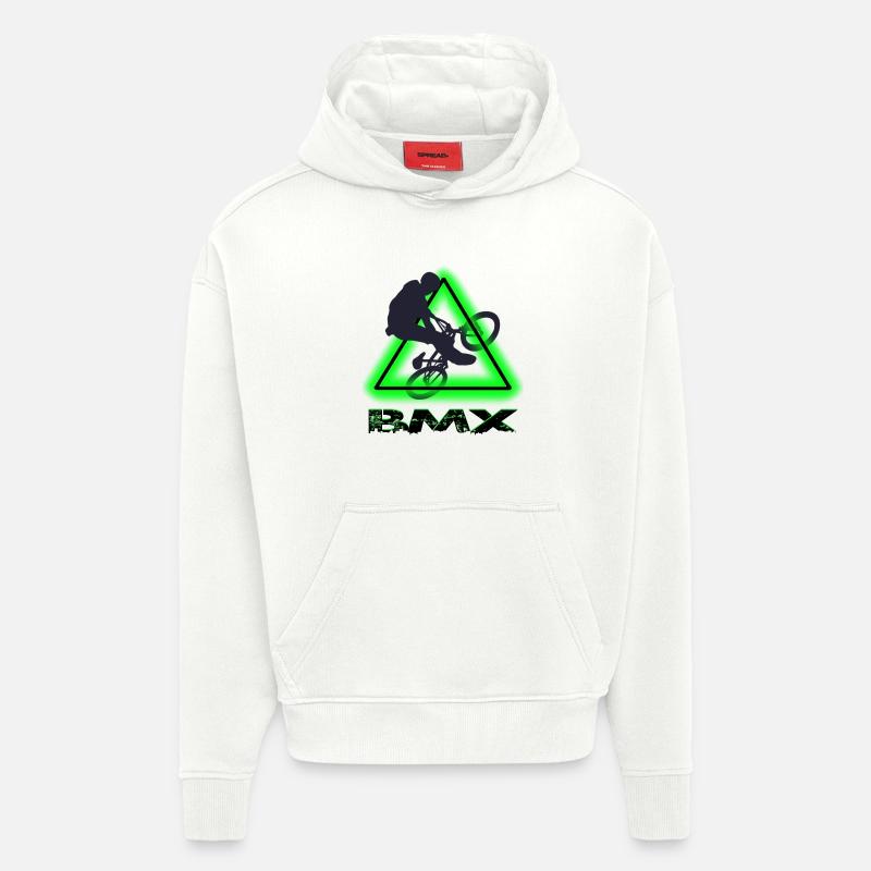 Vélo BMX - Sweat à capuche bio épais oversize fabriqué en UE - OFF WHITE