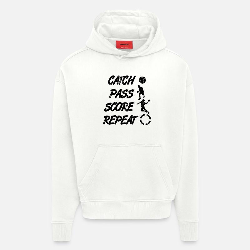 Catch, Pass, Repeat, Points - Hoodie- made by SPREAD  - OFF WHITE