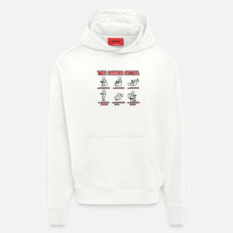 Le sutra du gamer - Sweat à capuche bio épais oversize fabriqué en UE - OFF WHITE