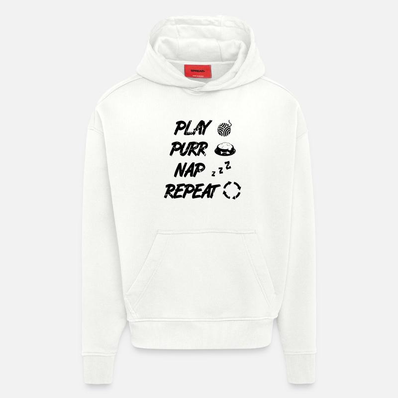 Katzen Routine - Hoodie- made by SPREAD  - OFF WHITE