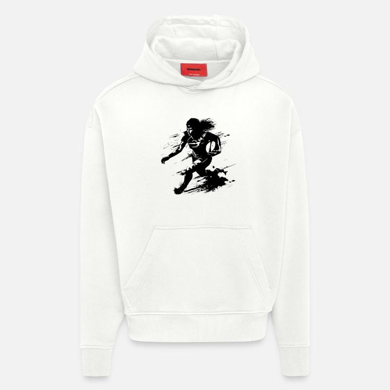 Rugby Player - Hoodie- made by SPREAD  - OFF WHITE