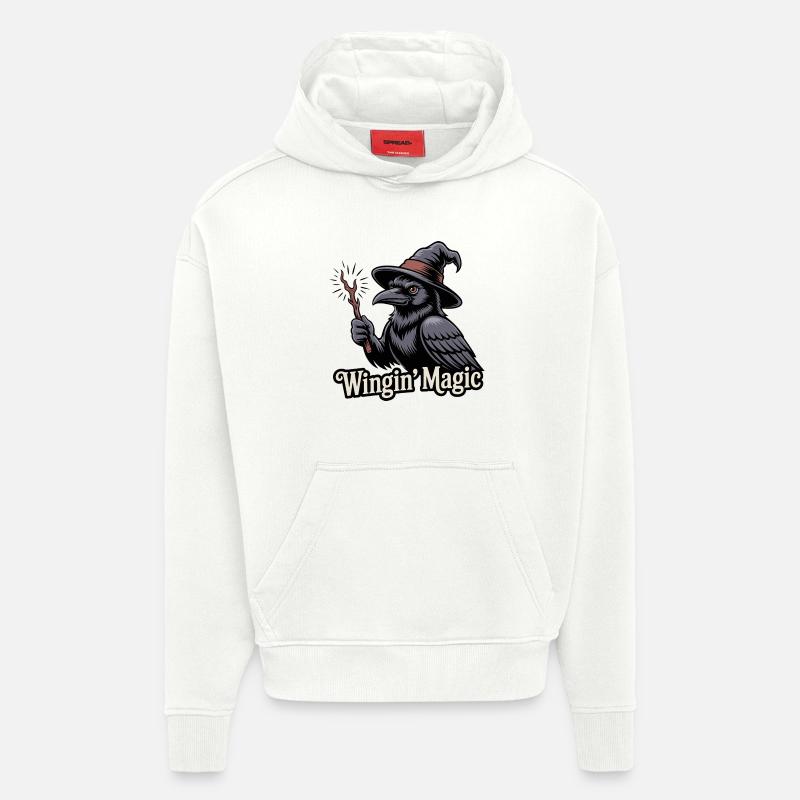 Wingin' Magic Raven - Hoodie- made by SPREAD - OFF WHITE