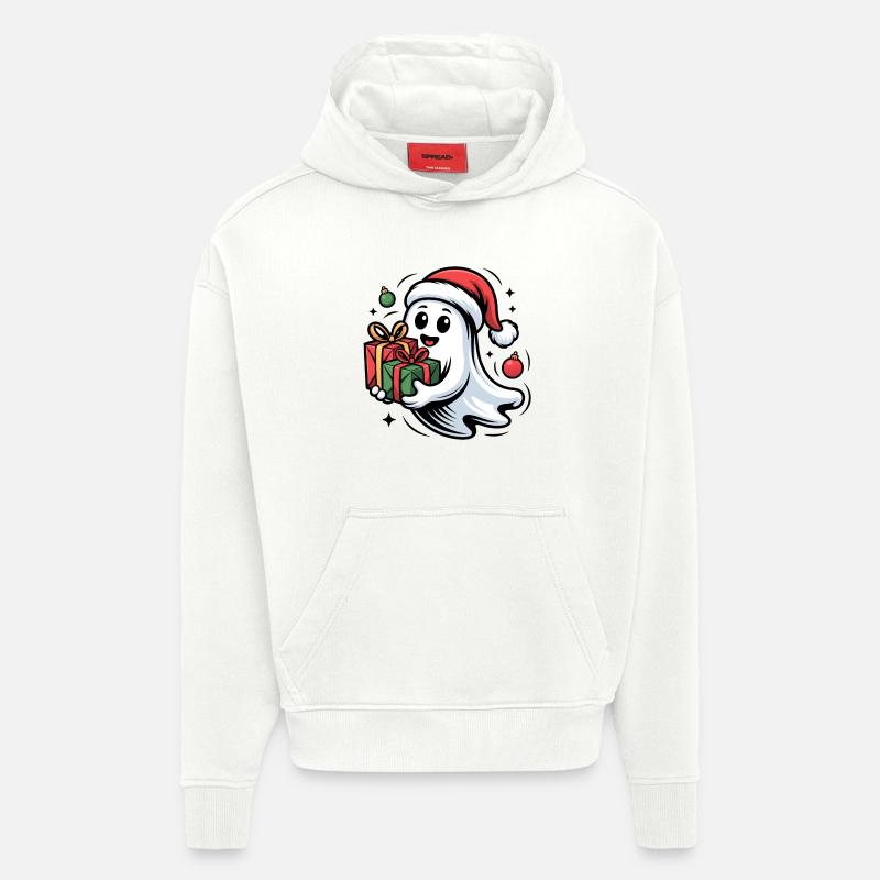 Weihnachtsgeist mit Geschenken Cartoon - Hoodie- made by SPREAD  - OFF WHITE