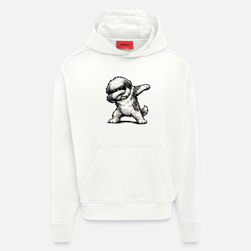 Taponage de la queue bobtail - Sweat à capuche bio épais oversize fabriqué en UE - OFF WHITE