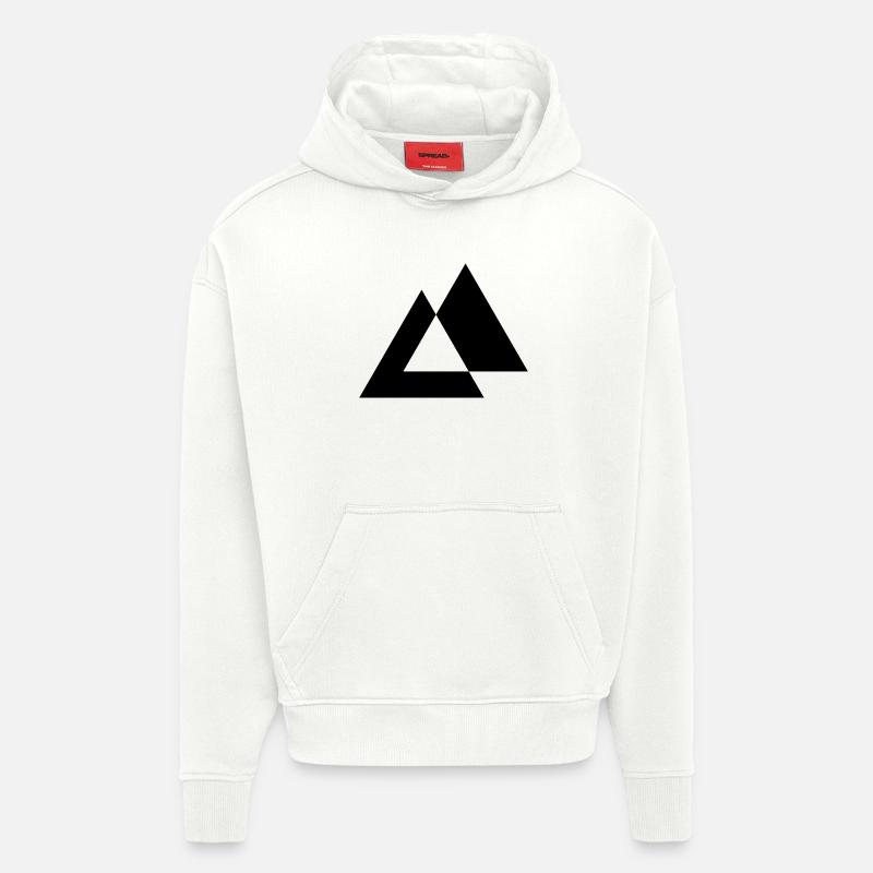 Conception des triangles géométriques - Sweat à capuche bio épais oversize fabriqué en UE - OFF WHITE